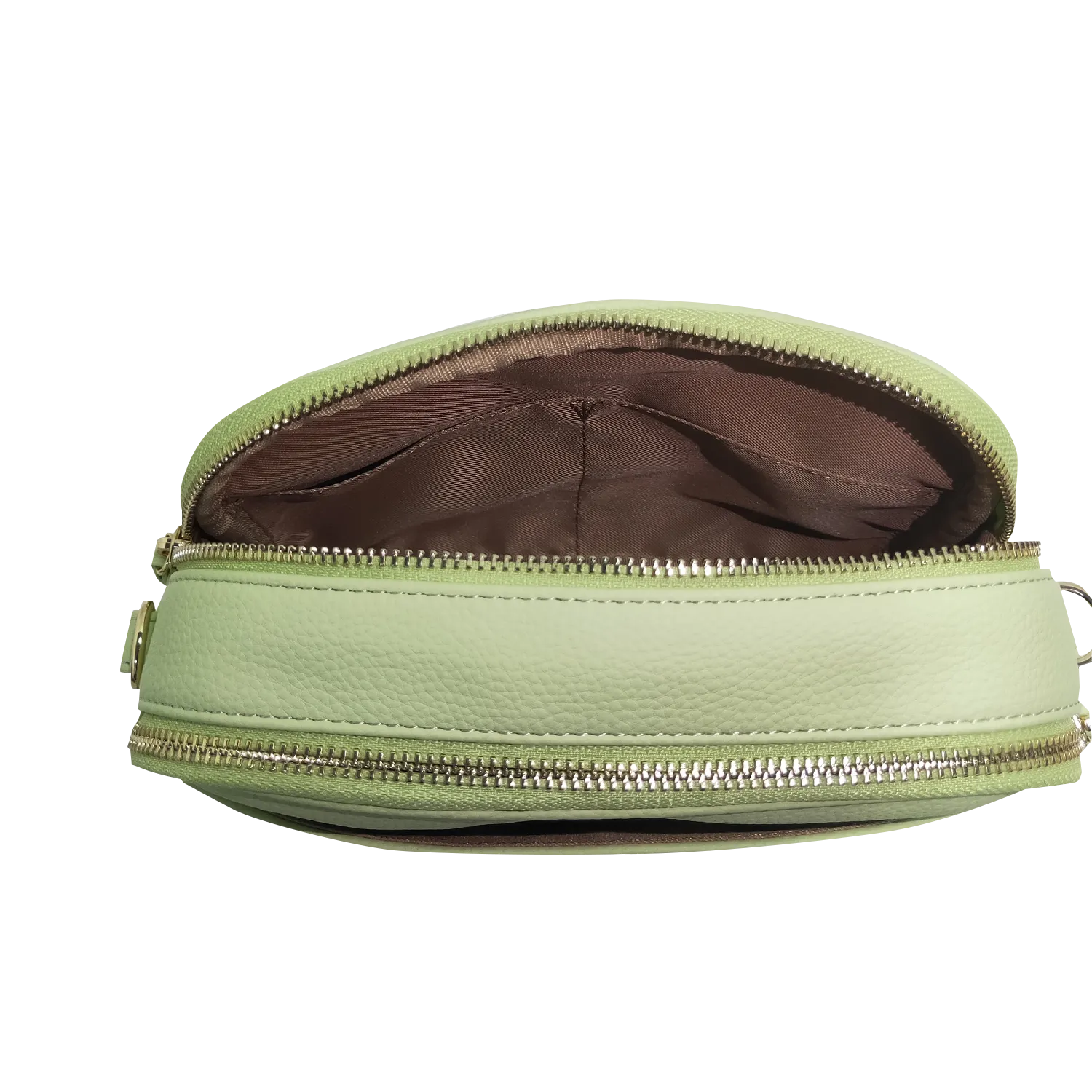 Leather Crossbody Bag, Camera Bag - Leather Double Zipper Crossbody Bag