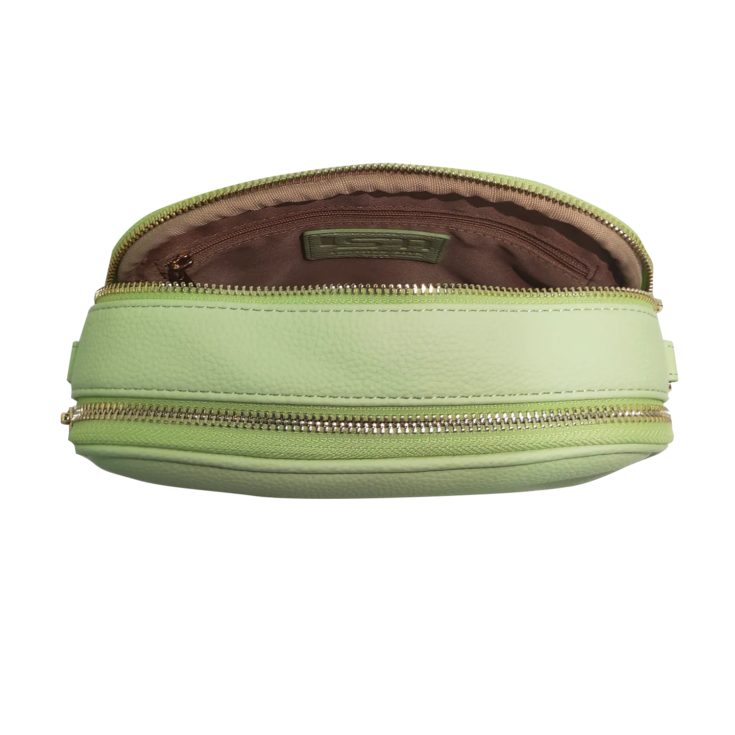 Leather Crossbody Bag, Camera Bag - Leather Double Zipper Crossbody Bag