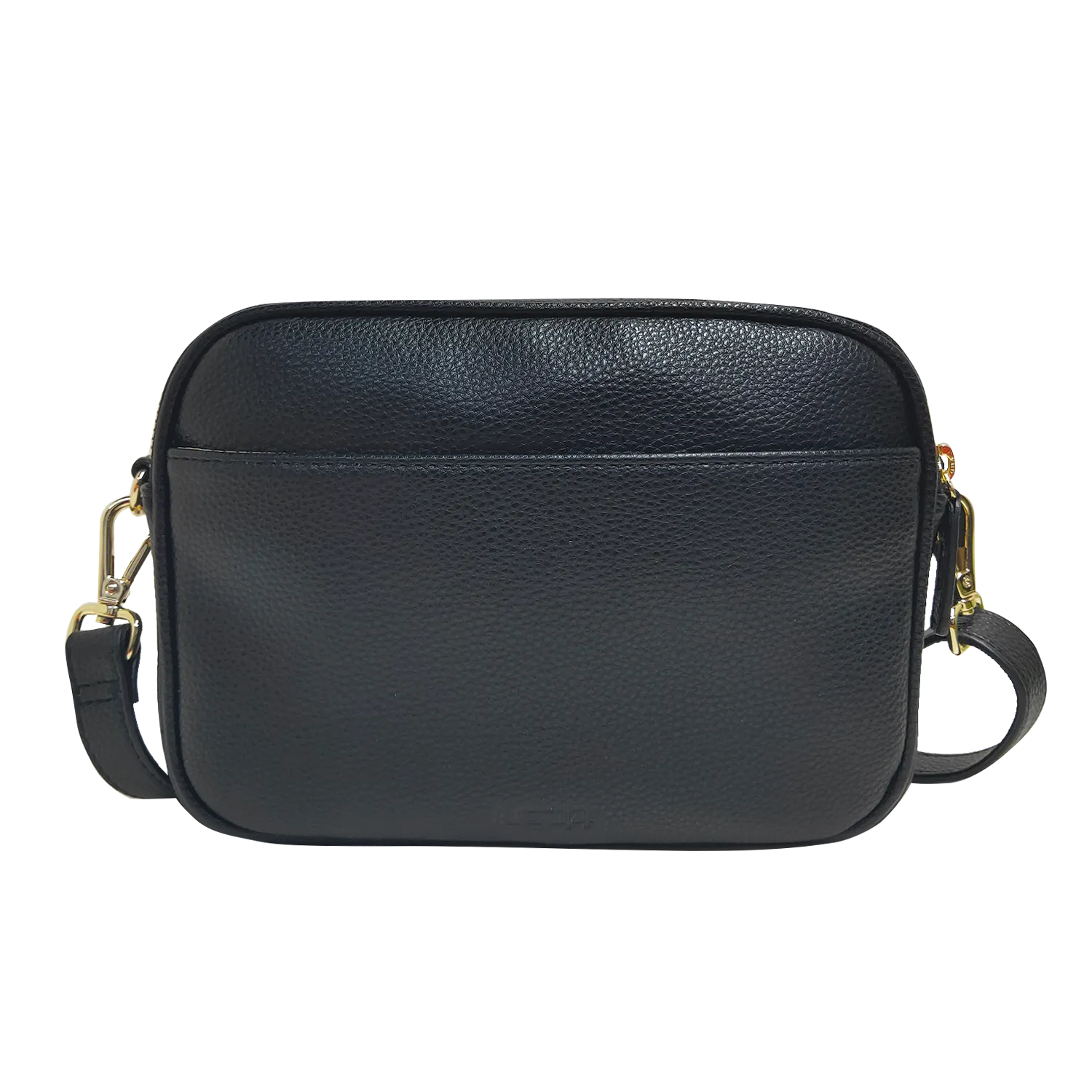 Leather Crossbody Bag, Camera Bag - Leather Double Zipper Crossbody Bag