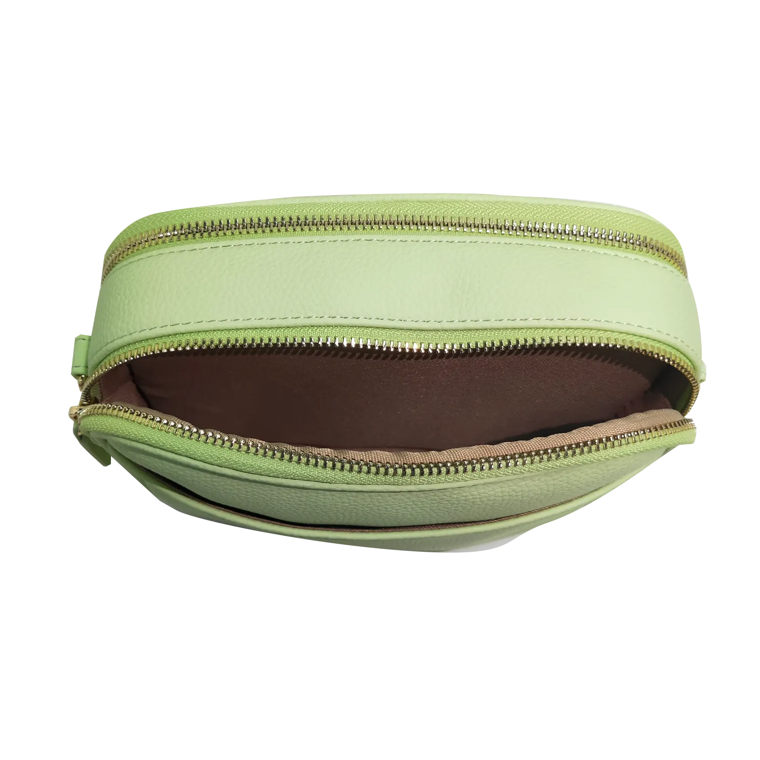 Leather Crossbody Bag, Camera Bag - Leather Double Zipper Crossbody Bag