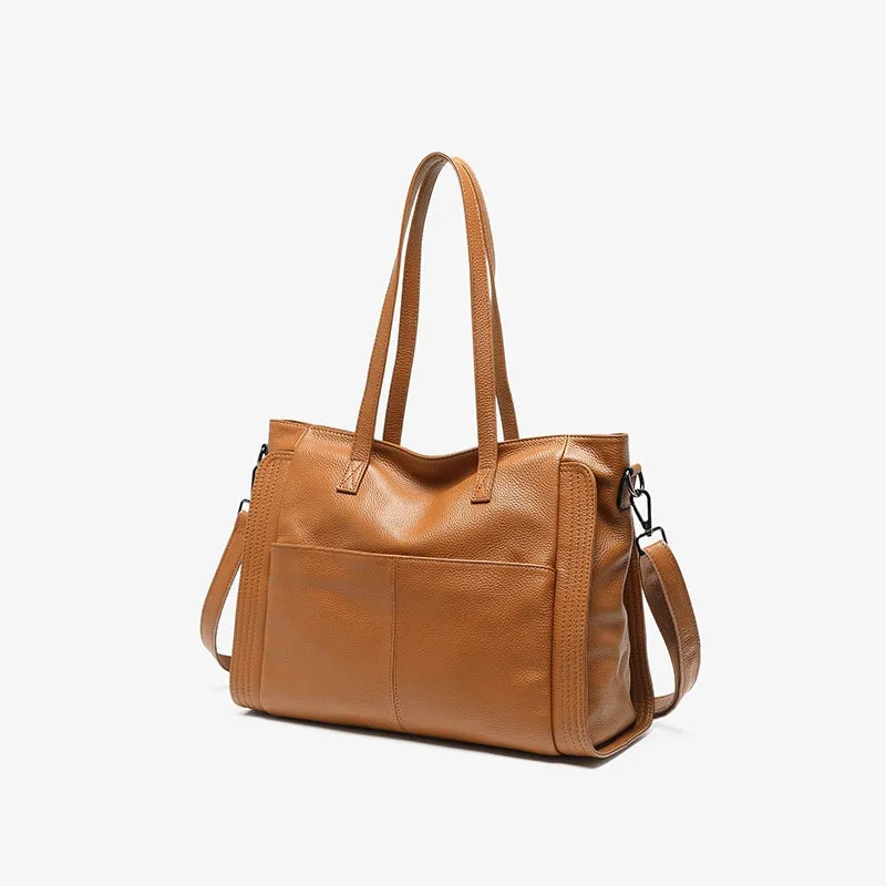 Leather Crossbody Zipper Tote Bag