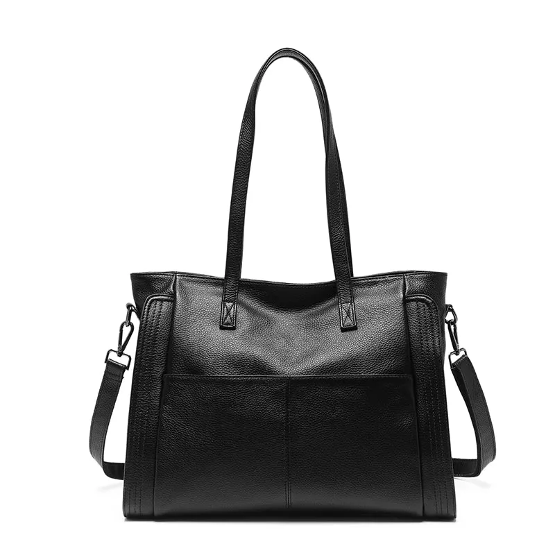 Leather Crossbody Zipper Tote Bag