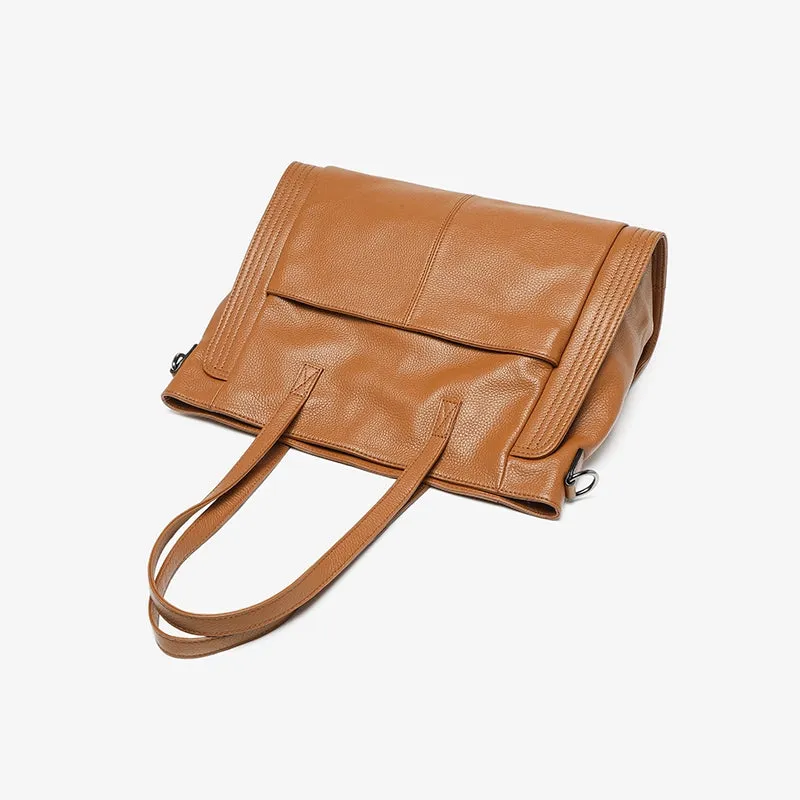 Leather Crossbody Zipper Tote Bag