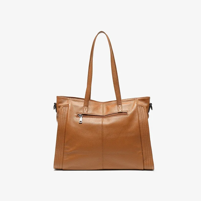 Leather Crossbody Zipper Tote Bag