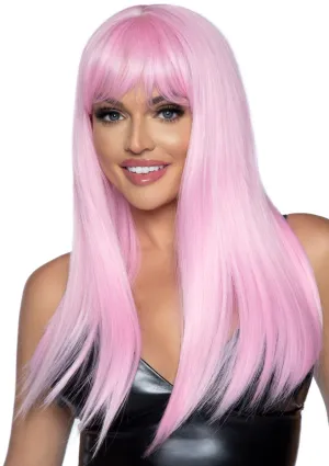 Leg Avenue - 24 Inch Long Straight Bang Wig Pink