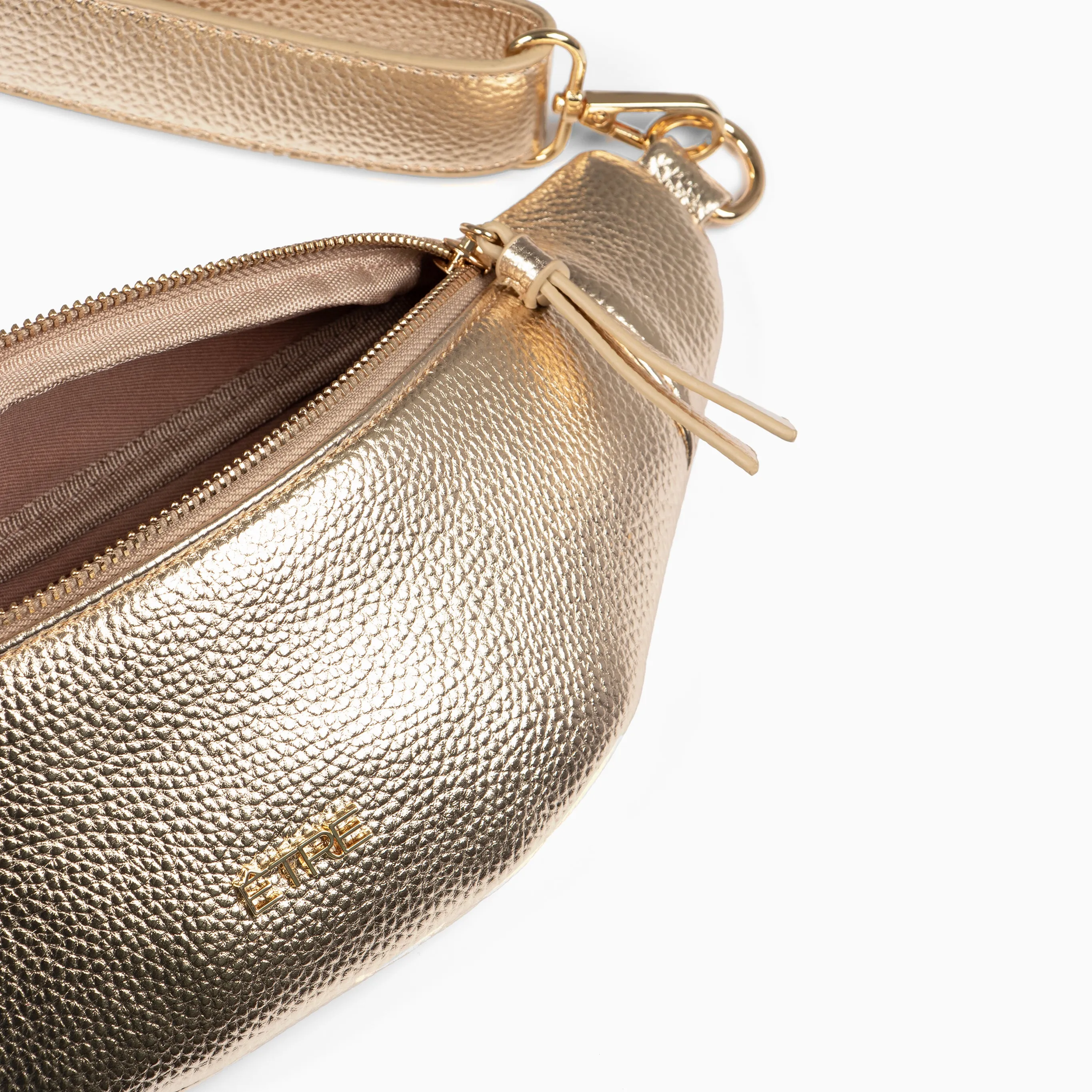 Lola Bum Bag - Gold, Metallic Faux Leather