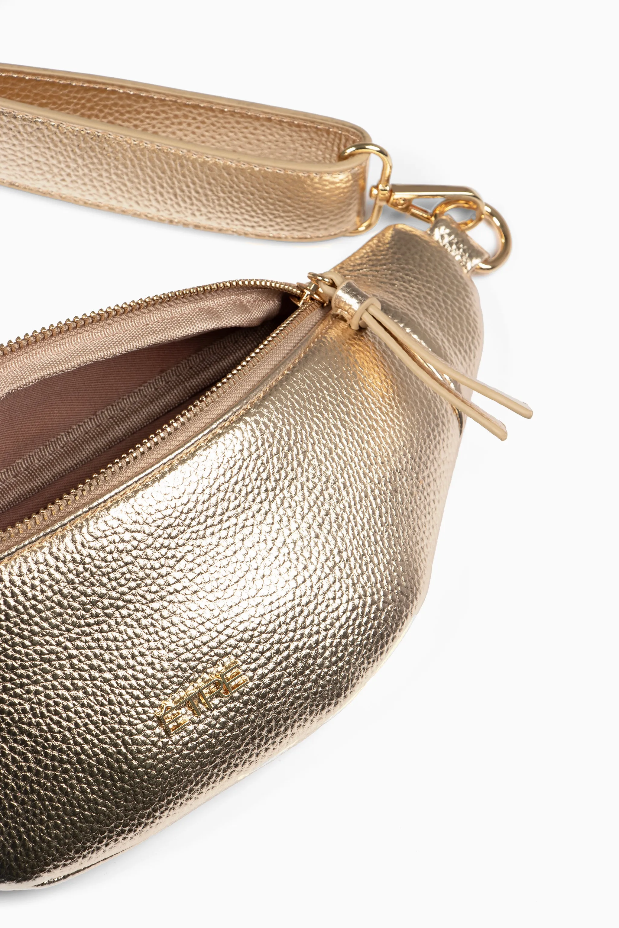 Lola Bum Bag - Gold, Metallic Faux Leather