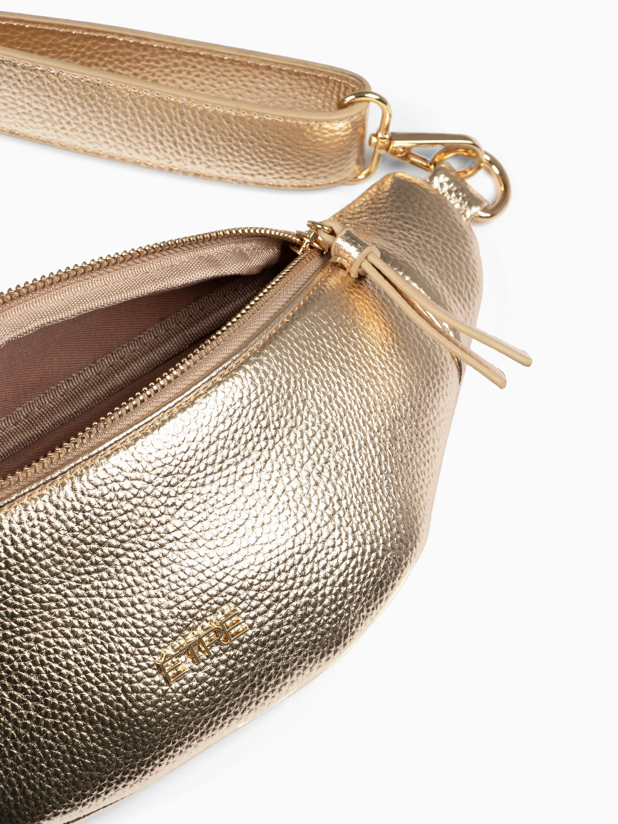 Lola Bum Bag - Gold, Metallic Faux Leather
