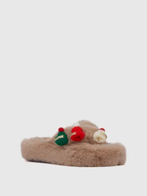 Love Xmas Mink Slipper