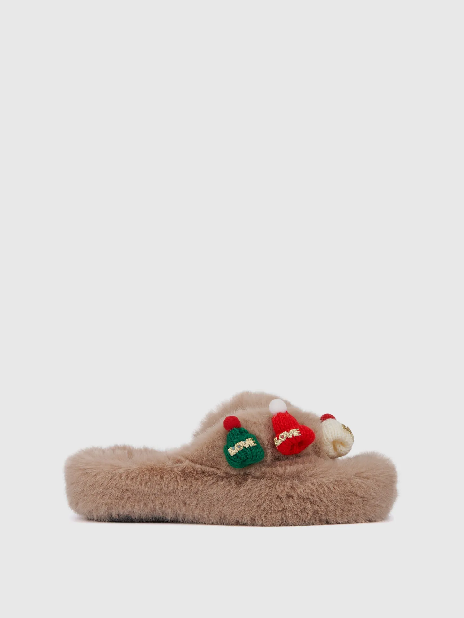 Love Xmas Mink Slipper
