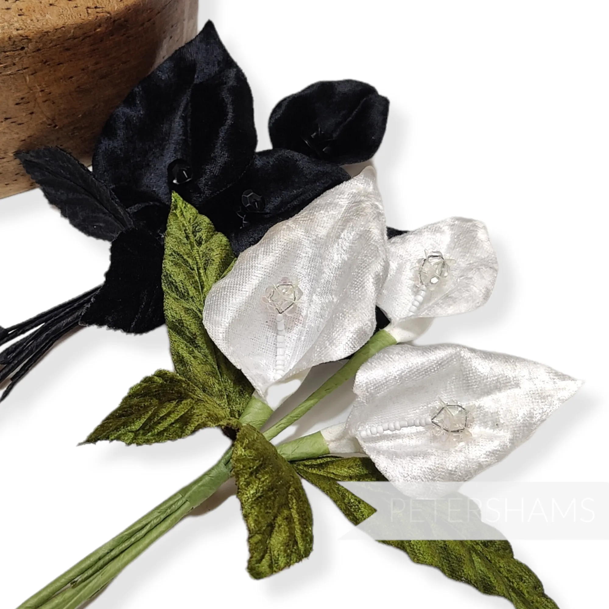 'Marlene' Velvet Calla Lily with Beaded Centre Millinery Mount