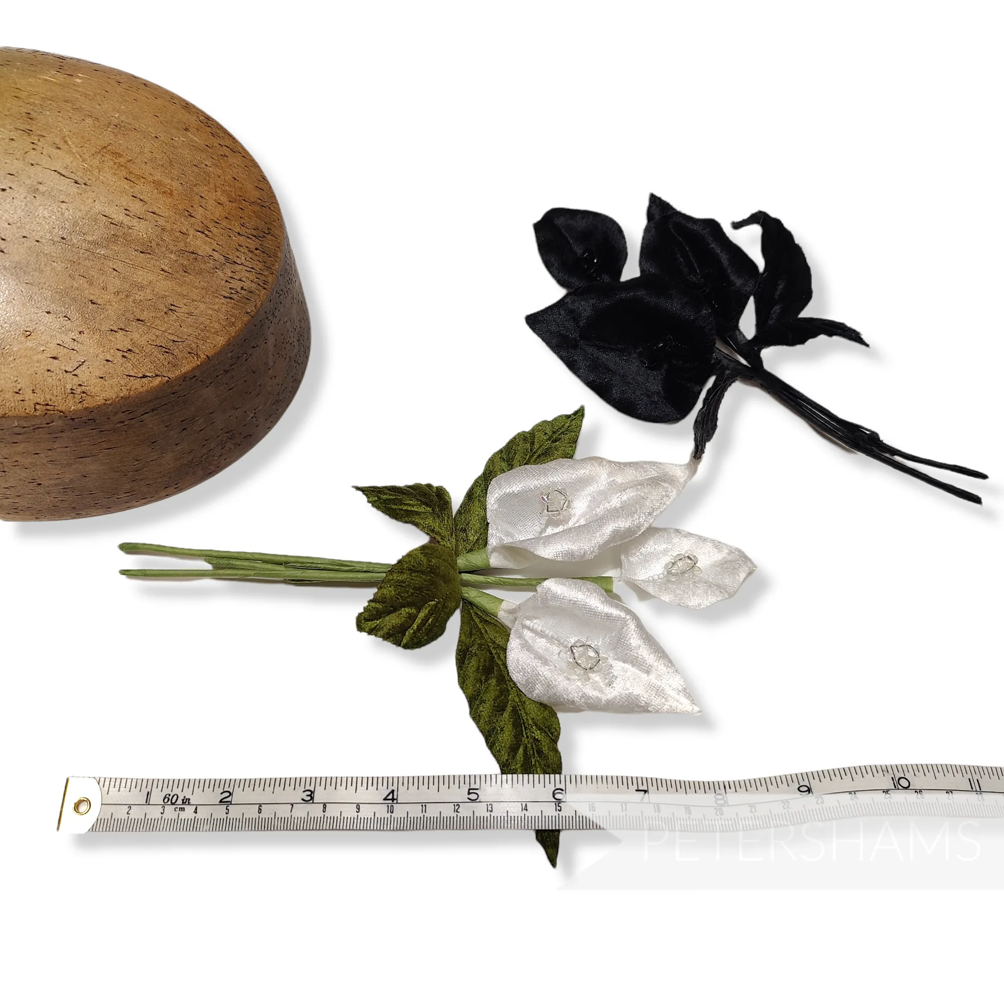 'Marlene' Velvet Calla Lily with Beaded Centre Millinery Mount