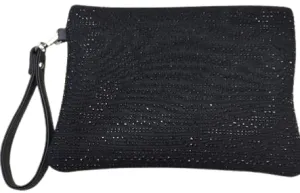 MARTHA SILVER BAG WITH SPARKLY SEQUIN AND WRIST STRAP