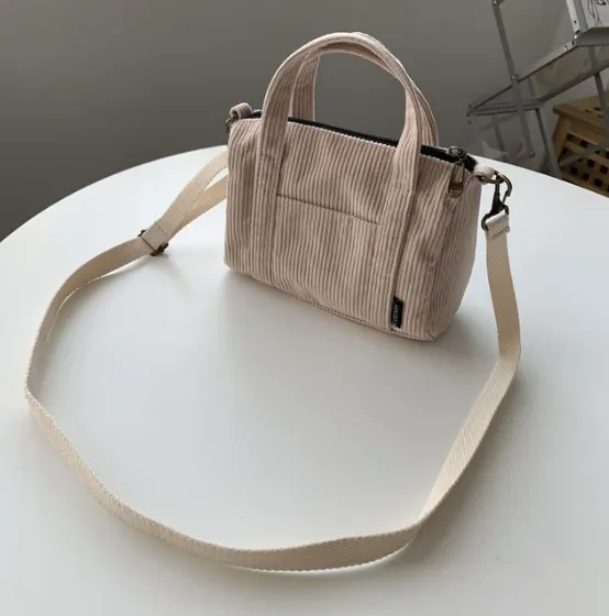 Mini Tote Bag Canvas Girls Purses Handbags Crossbody Mini Bags Interior Pocket With Zipper