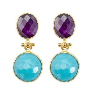Multi Colored Gold Hana Earrings