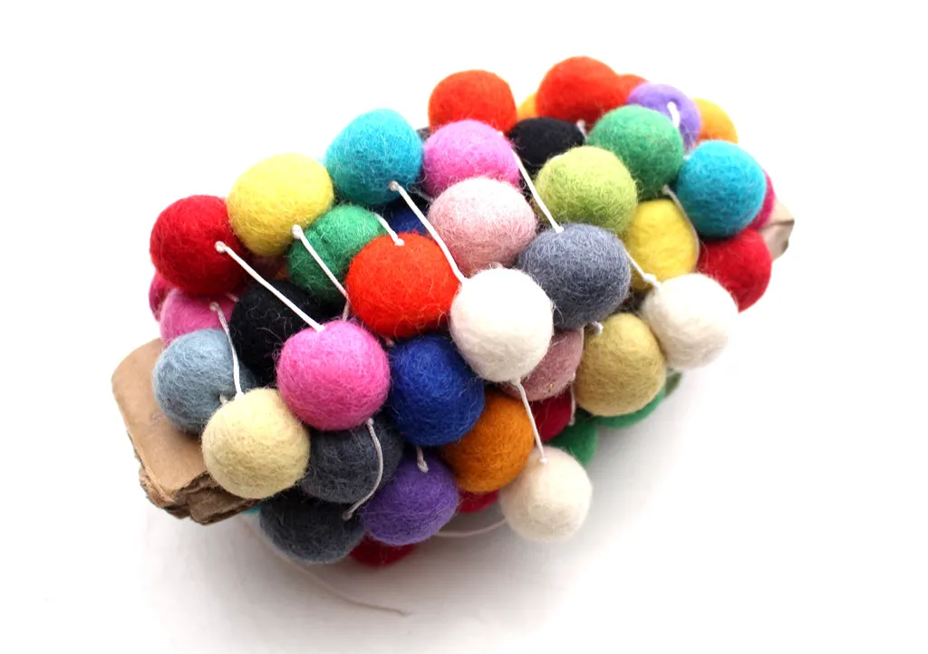 Multicolor Felt Ball Pom Pom Christmas Hanging Nursery Decor