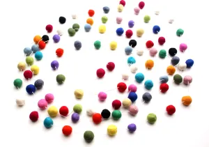 Multicolor Felt Ball Pom Pom Christmas Hanging Nursery Decor