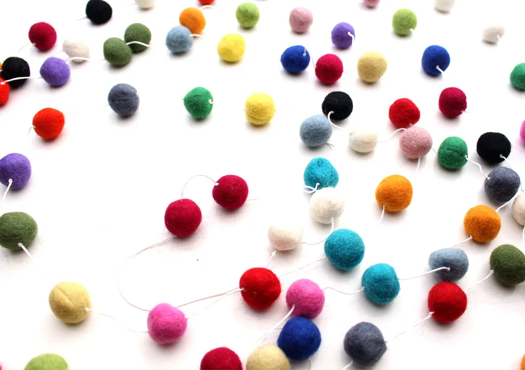 Multicolor Felt Ball Pom Pom Christmas Hanging Nursery Decor