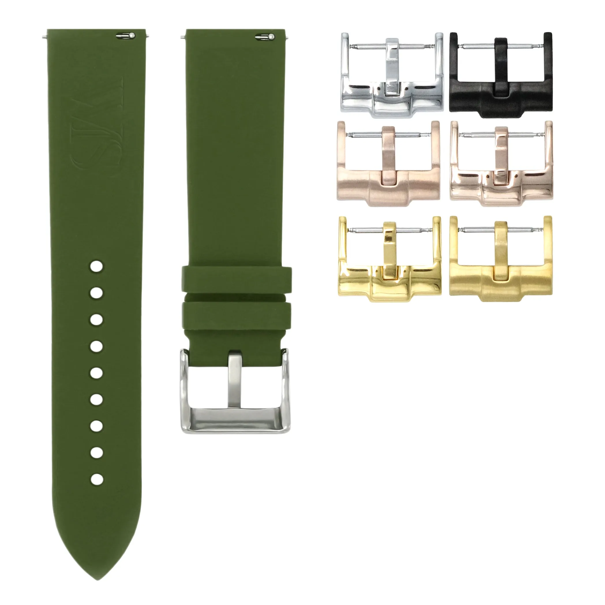 Olive Green - Quick Release Rubber Watch Strap For Breitling Professional Series