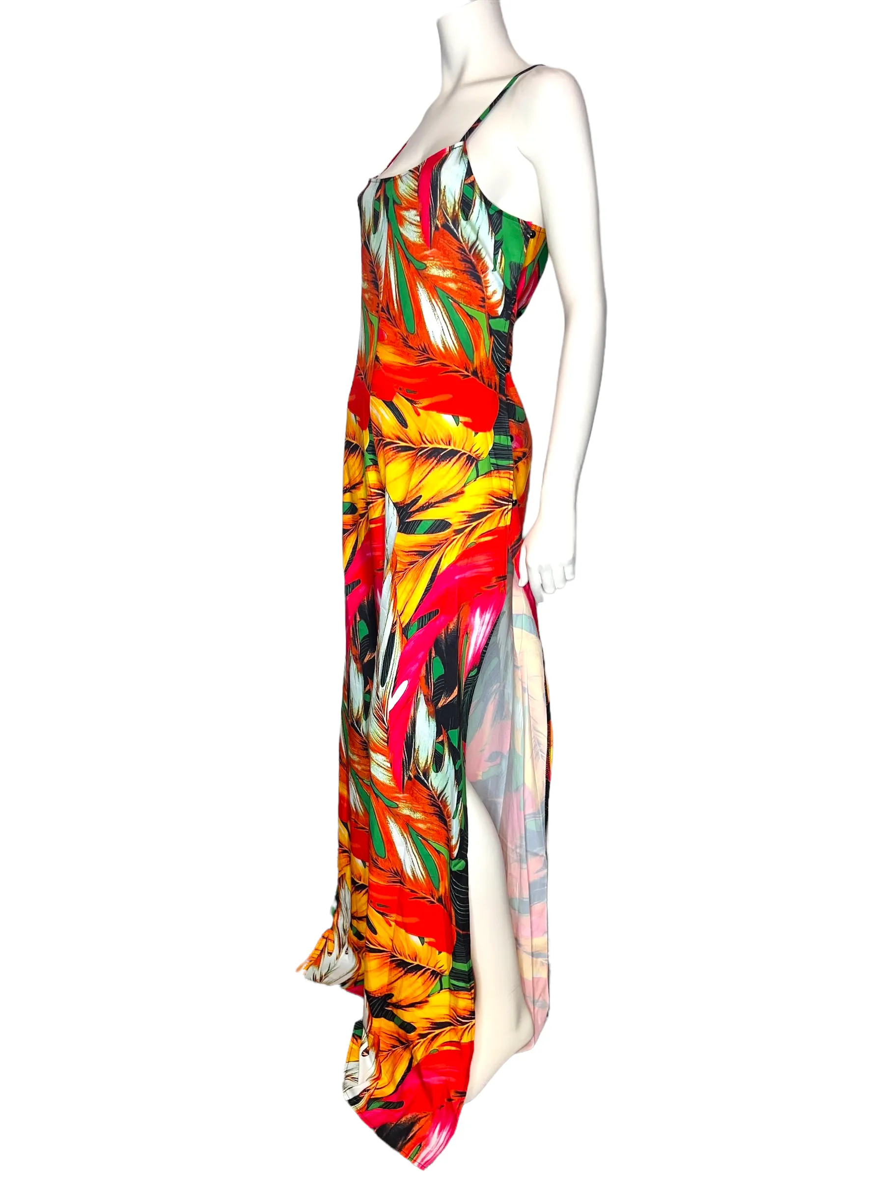 Open Flare Red-Leaf Jumpsuit