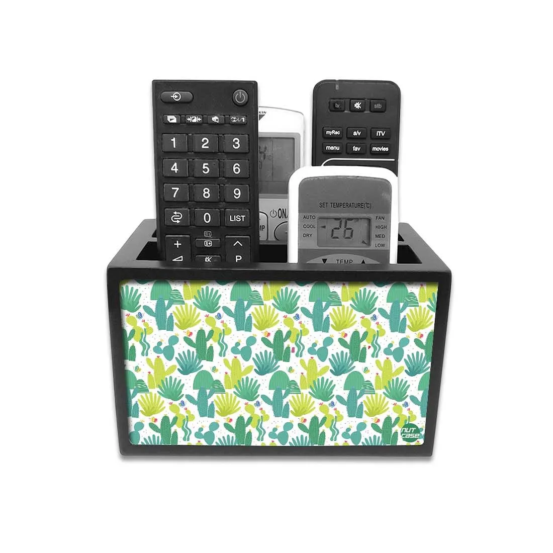 Organizer For TV AC Remotes -Cactus Art Green