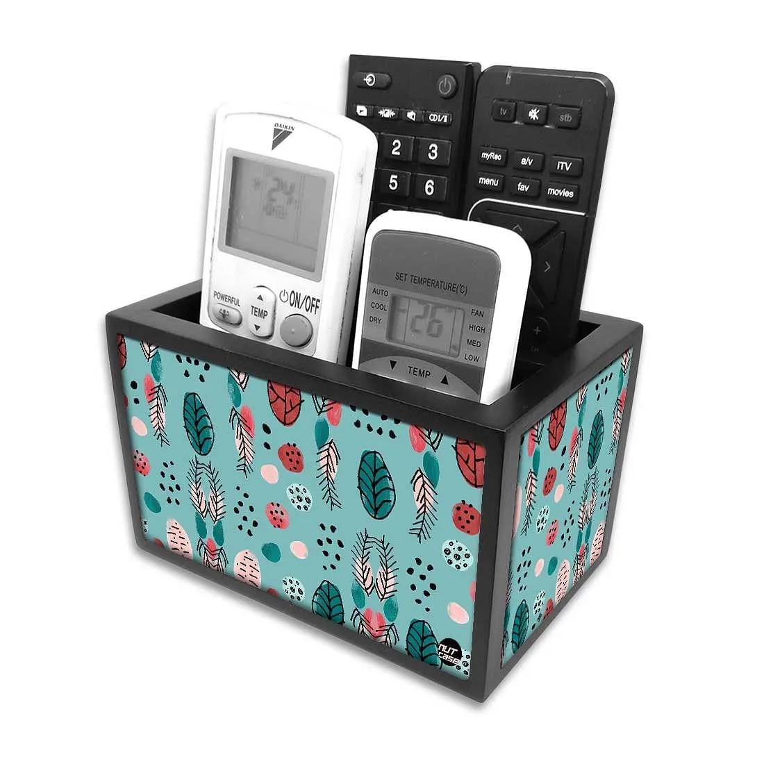 Organizer For TV AC Remotes - TEAL NATURE GARDEN