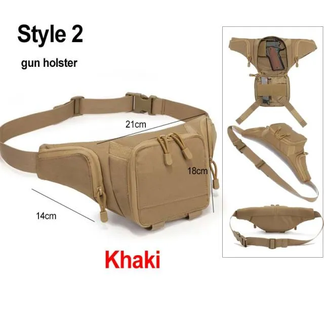 Outdoor Tactical Gun Waist Bag Holster Chest Military Combat Camping Sport Hunting Athletic Shoulder Sling Gun Holster Bag X261A