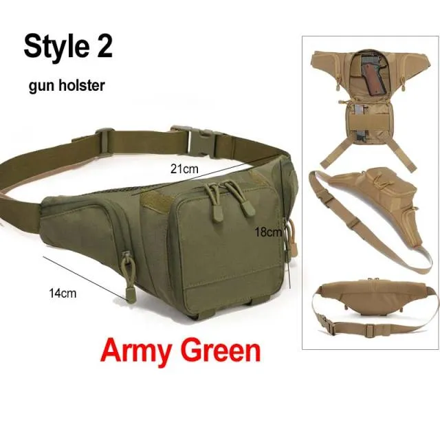 Outdoor Tactical Gun Waist Bag Holster Chest Military Combat Camping Sport Hunting Athletic Shoulder Sling Gun Holster Bag X261A