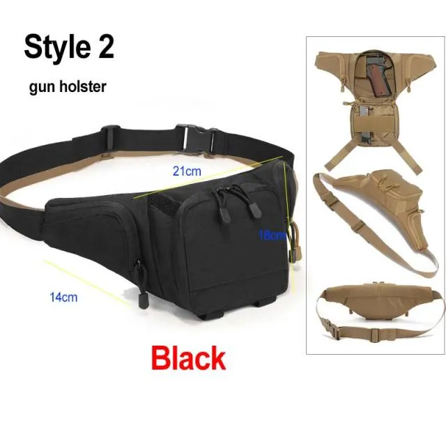 Outdoor Tactical Gun Waist Bag Holster Chest Military Combat Camping Sport Hunting Athletic Shoulder Sling Gun Holster Bag X261A