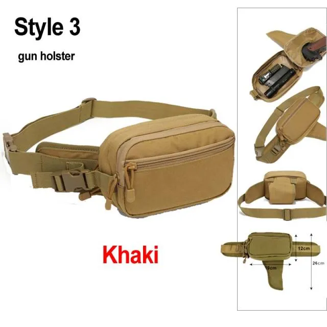 Outdoor Tactical Gun Waist Bag Holster Chest Military Combat Camping Sport Hunting Athletic Shoulder Sling Gun Holster Bag X261A