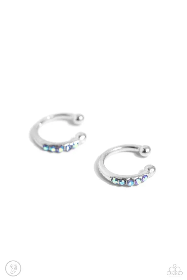 Paparazzi Earring ~ Charming Cuff - Blue