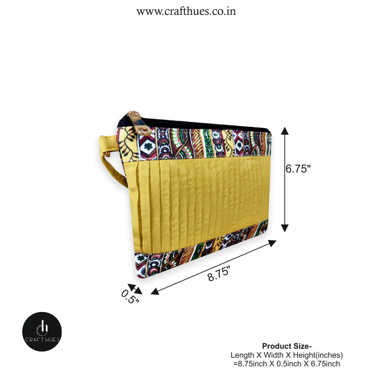 Pleated Mustard Yellow Sling Bag