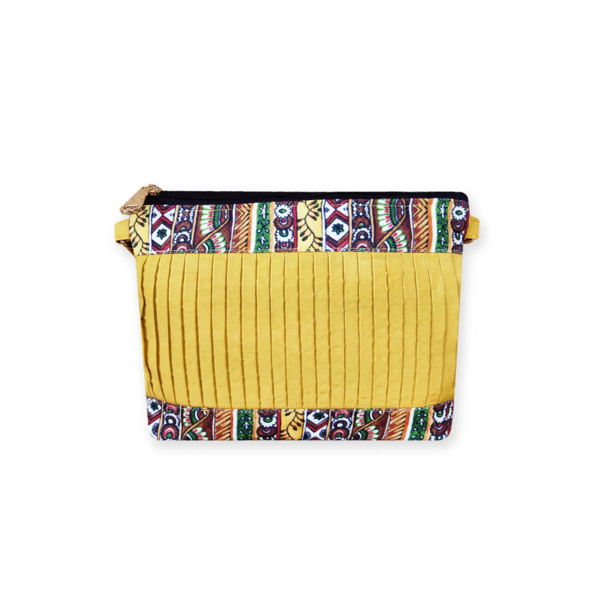 Pleated Mustard Yellow Sling Bag