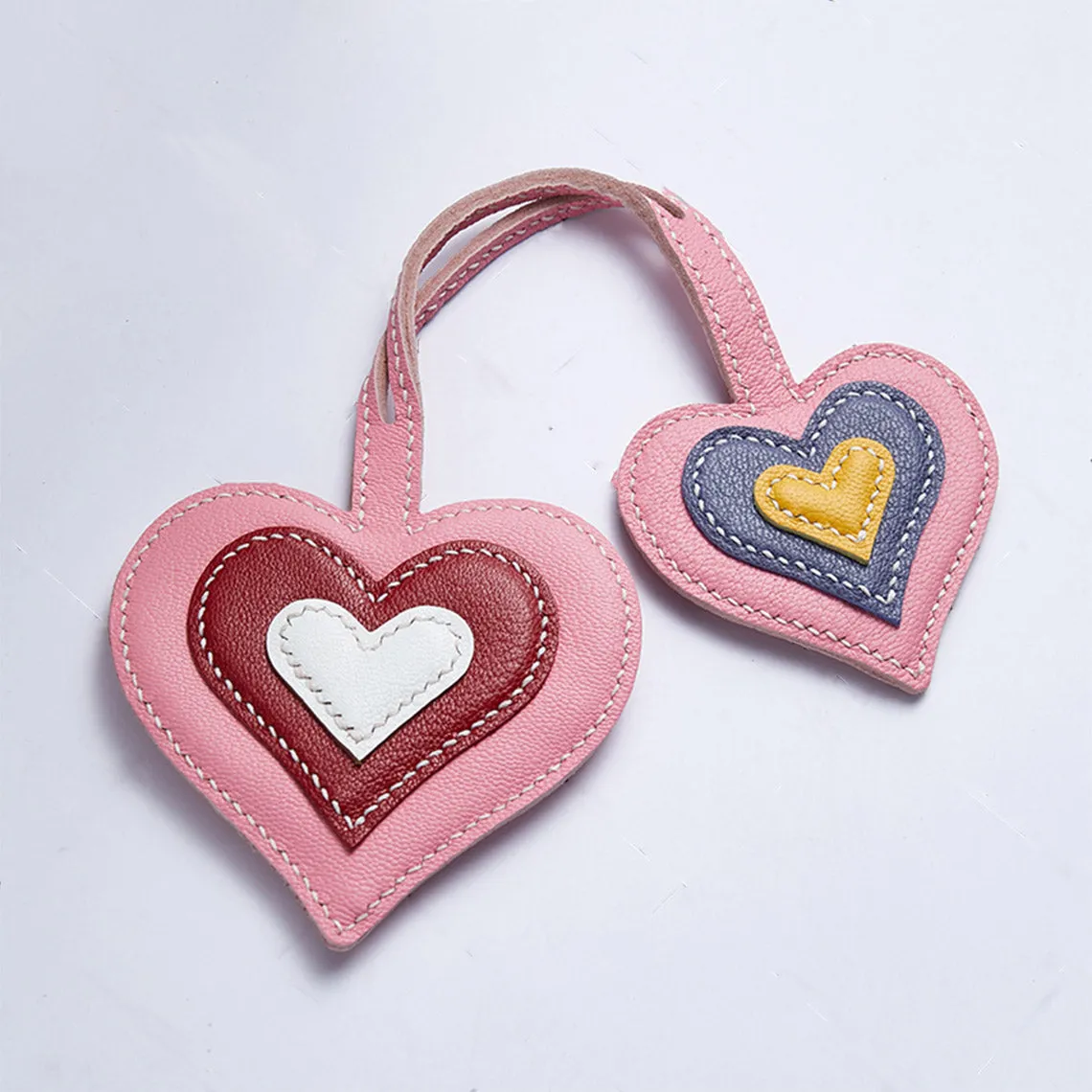 POPSEWING® Sheep Leather Double Heart Bag Charm DIY Kit