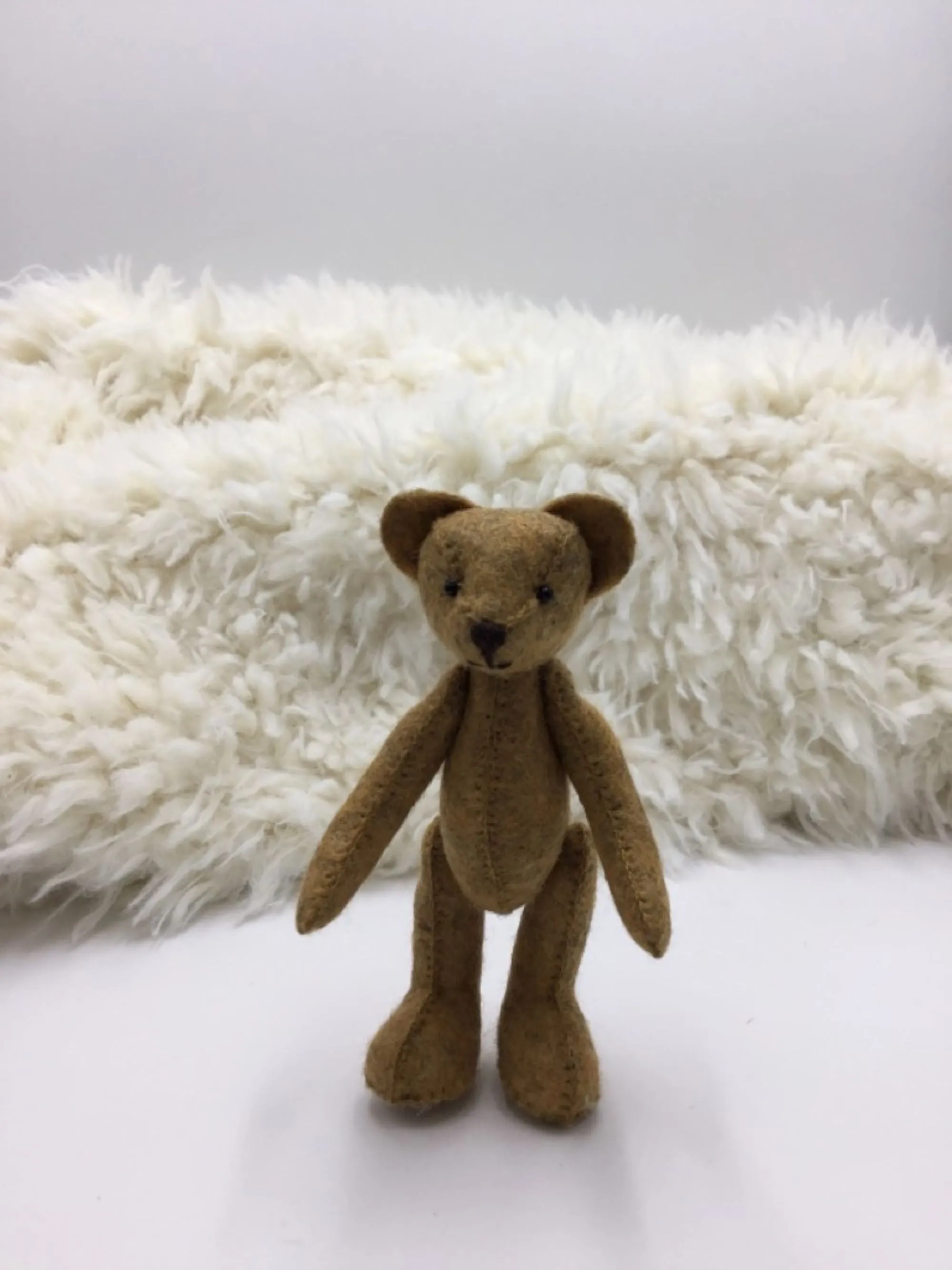 Printed Pattern - 4" Mini Jointed Felt Teddy Bear Sewing Pattern & Instructions - By Meemaw Made