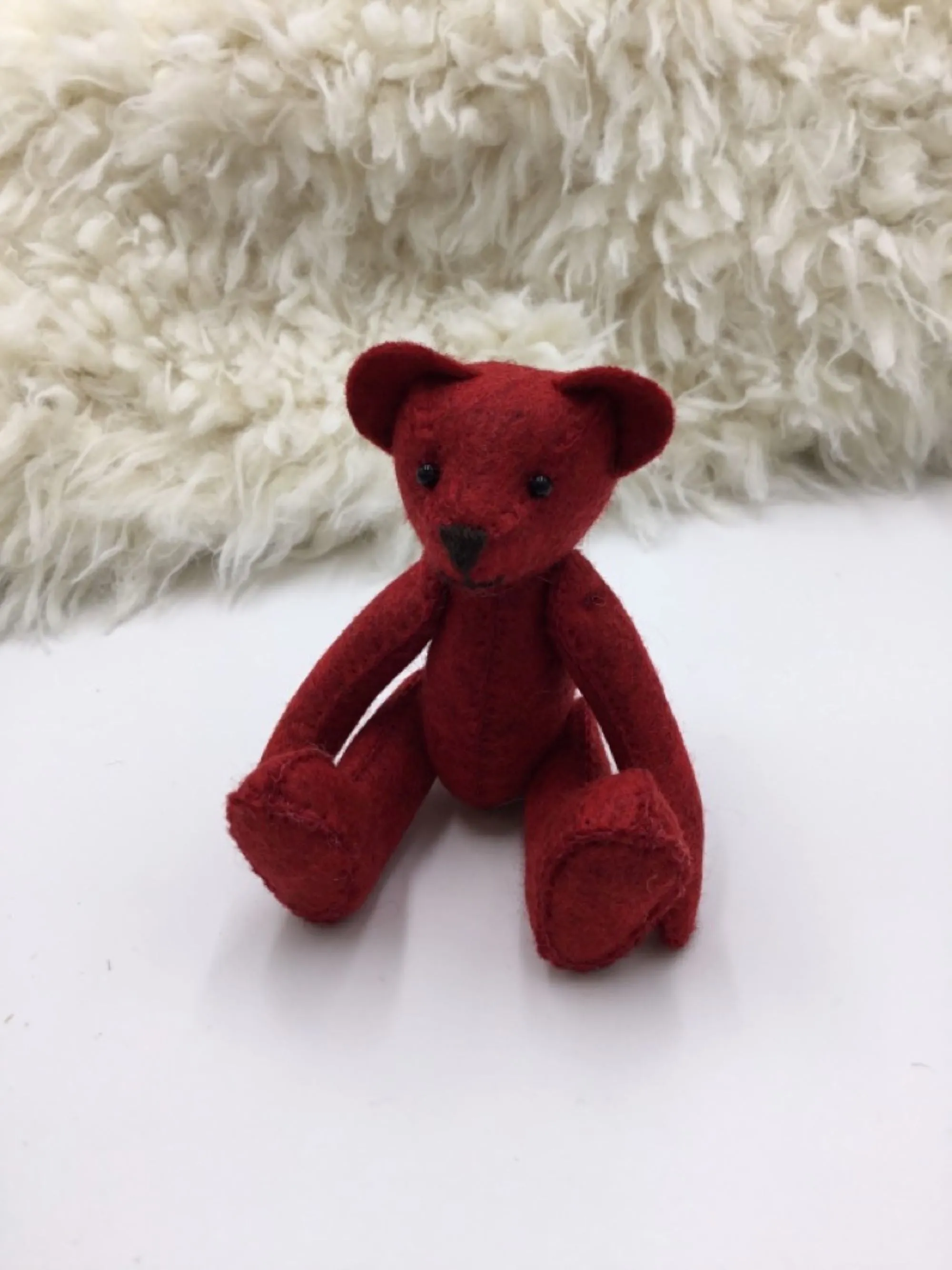 Printed Pattern - 4" Mini Jointed Felt Teddy Bear Sewing Pattern & Instructions - By Meemaw Made