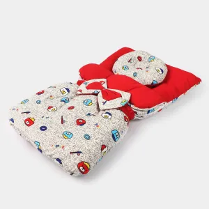 Printed Velvet Carry Nest Bow Belt | Red
