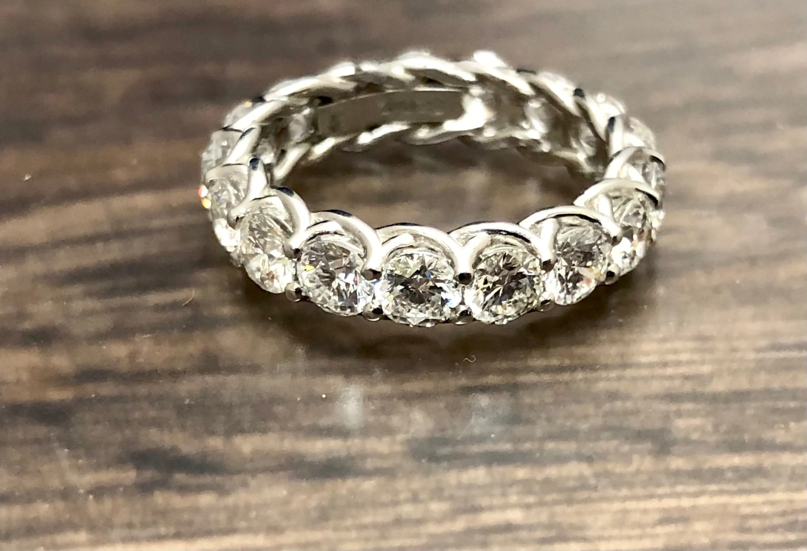 Round Brilliant Cut Diamond Platinum Eternity Band