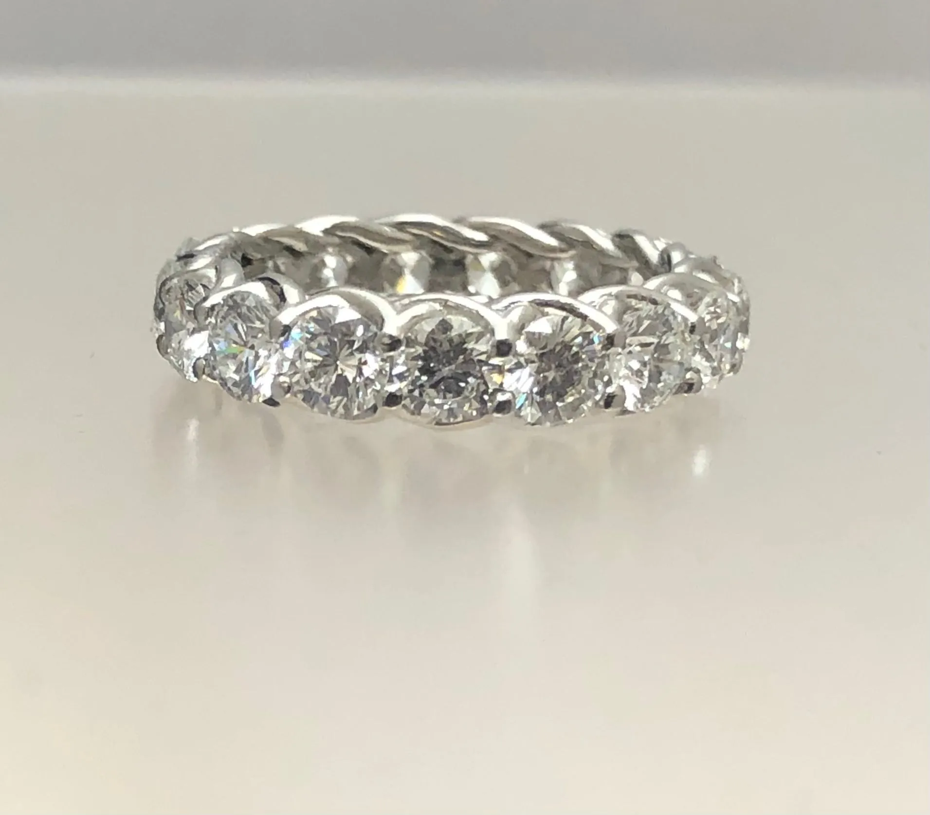 Round Brilliant Cut Diamond Platinum Eternity Band