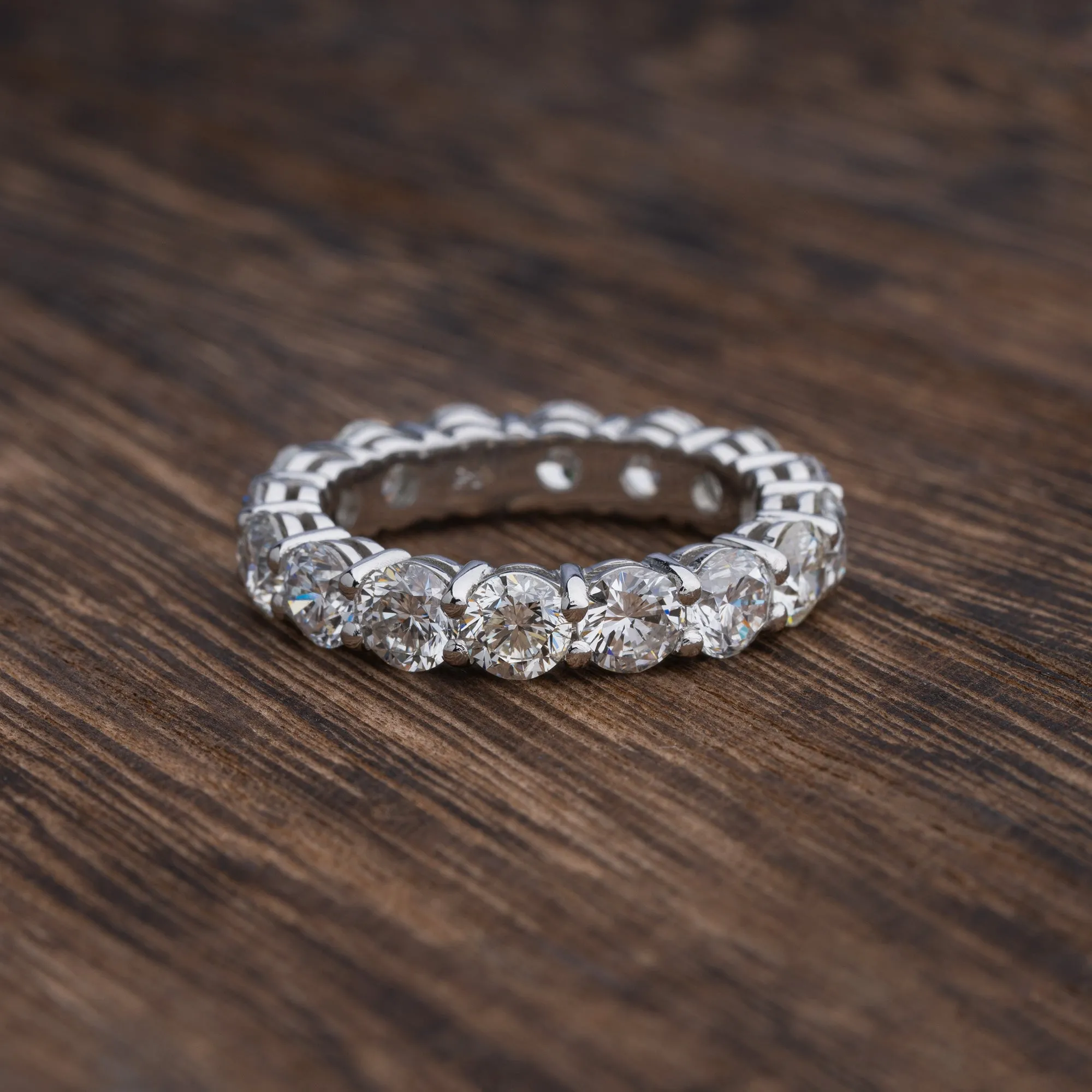 Round Brilliant Diamond Platinum Eternity Band