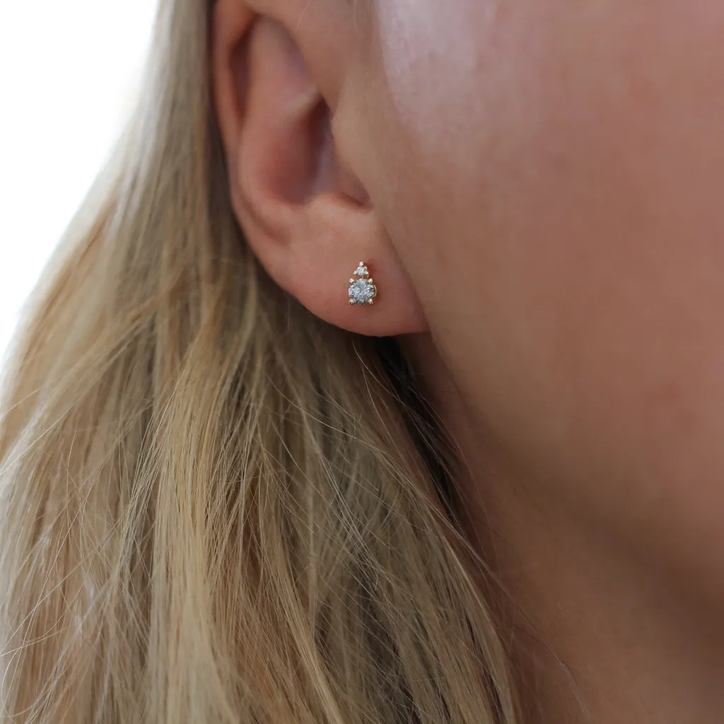 Salt and Pepper Diamond Cluster Studs