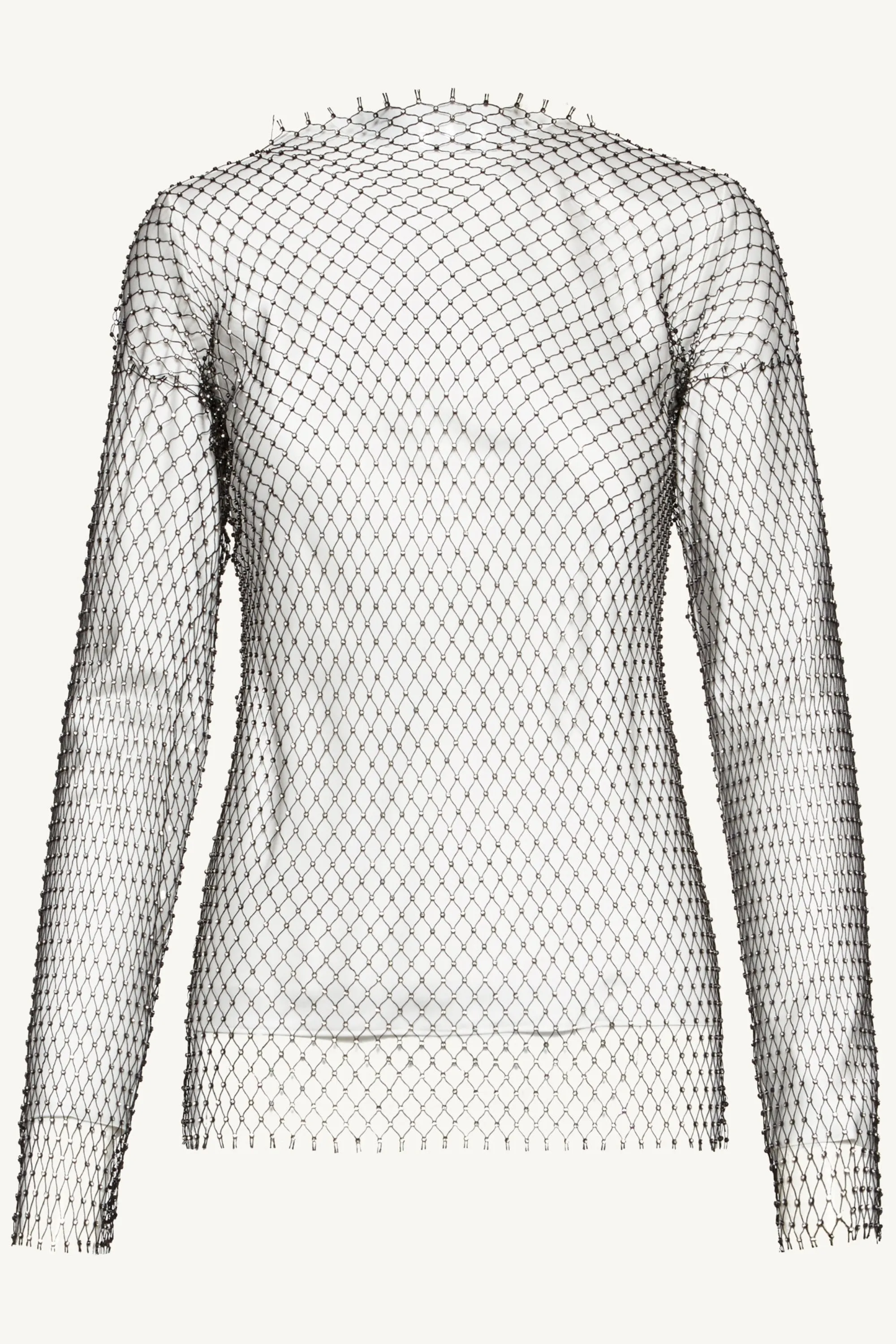 Sania Crystal Satin Top - White