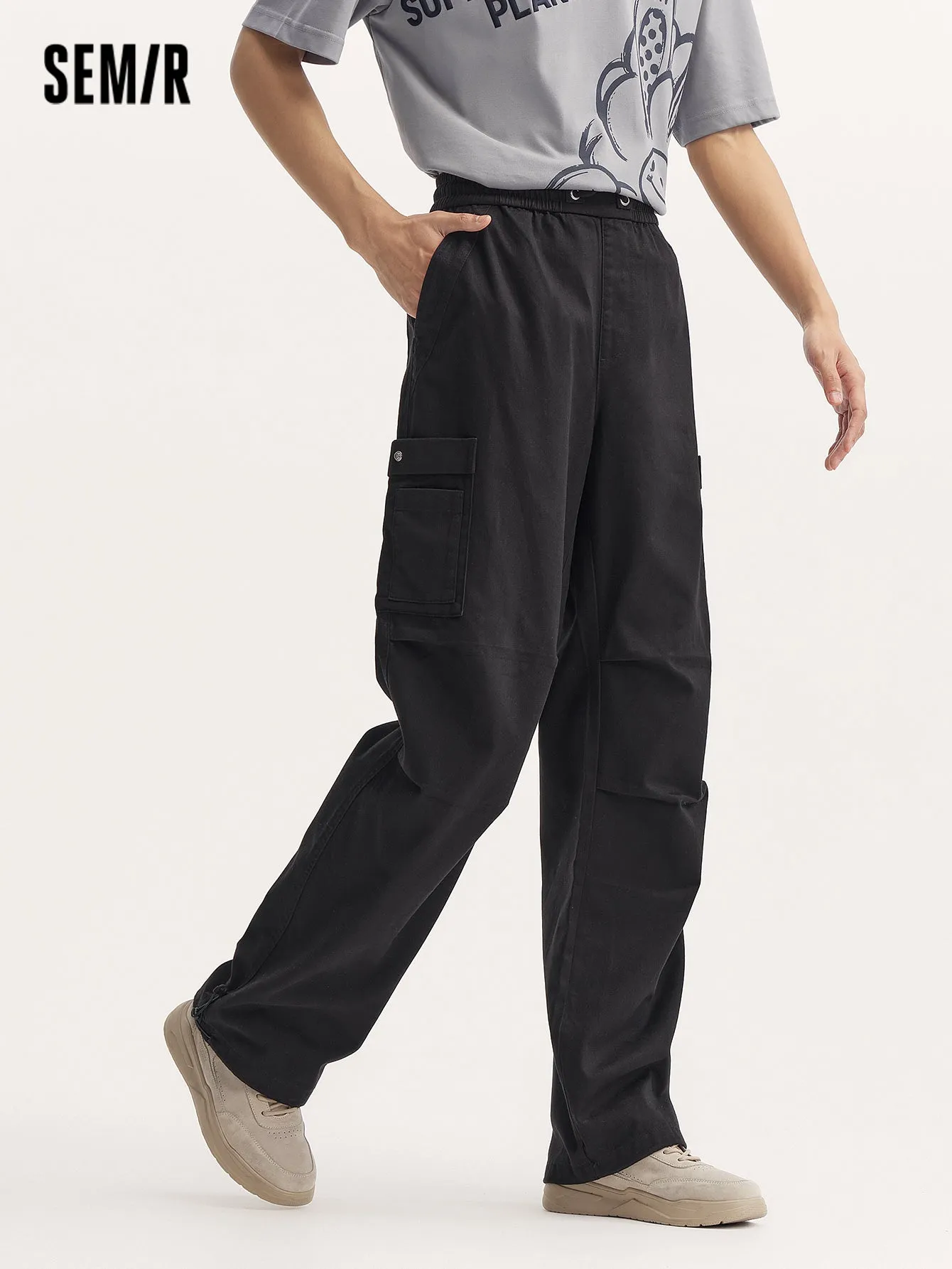 Semir Men Loose Fit Straight Leg TrousersCasual Trousers