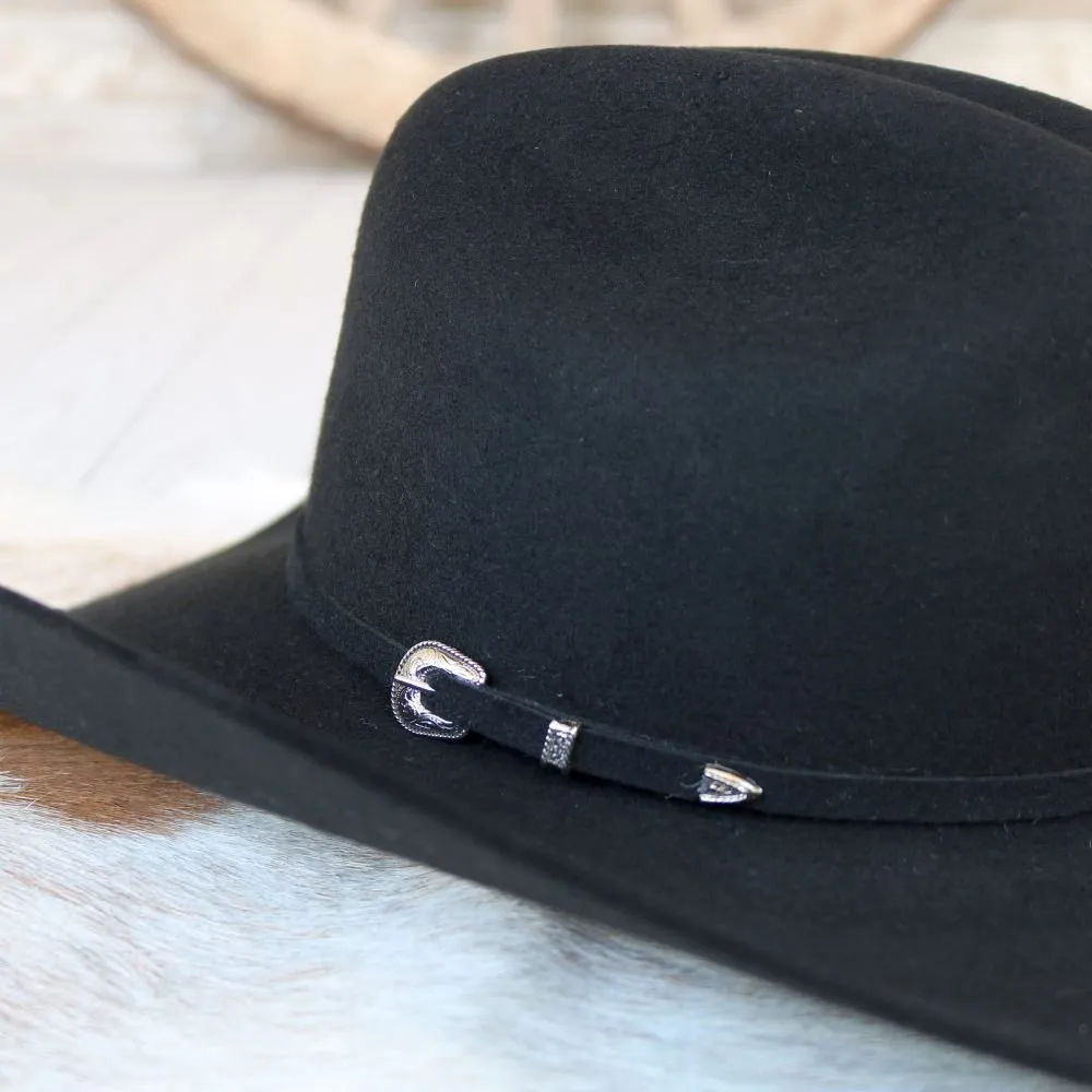 Serratelli Black Wool Cowboy Hat