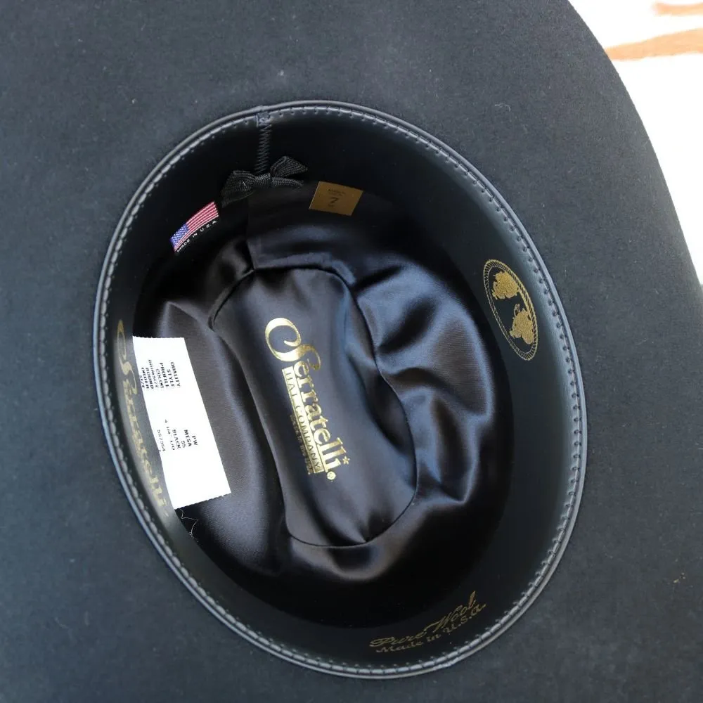 Serratelli Black Wool Cowboy Hat