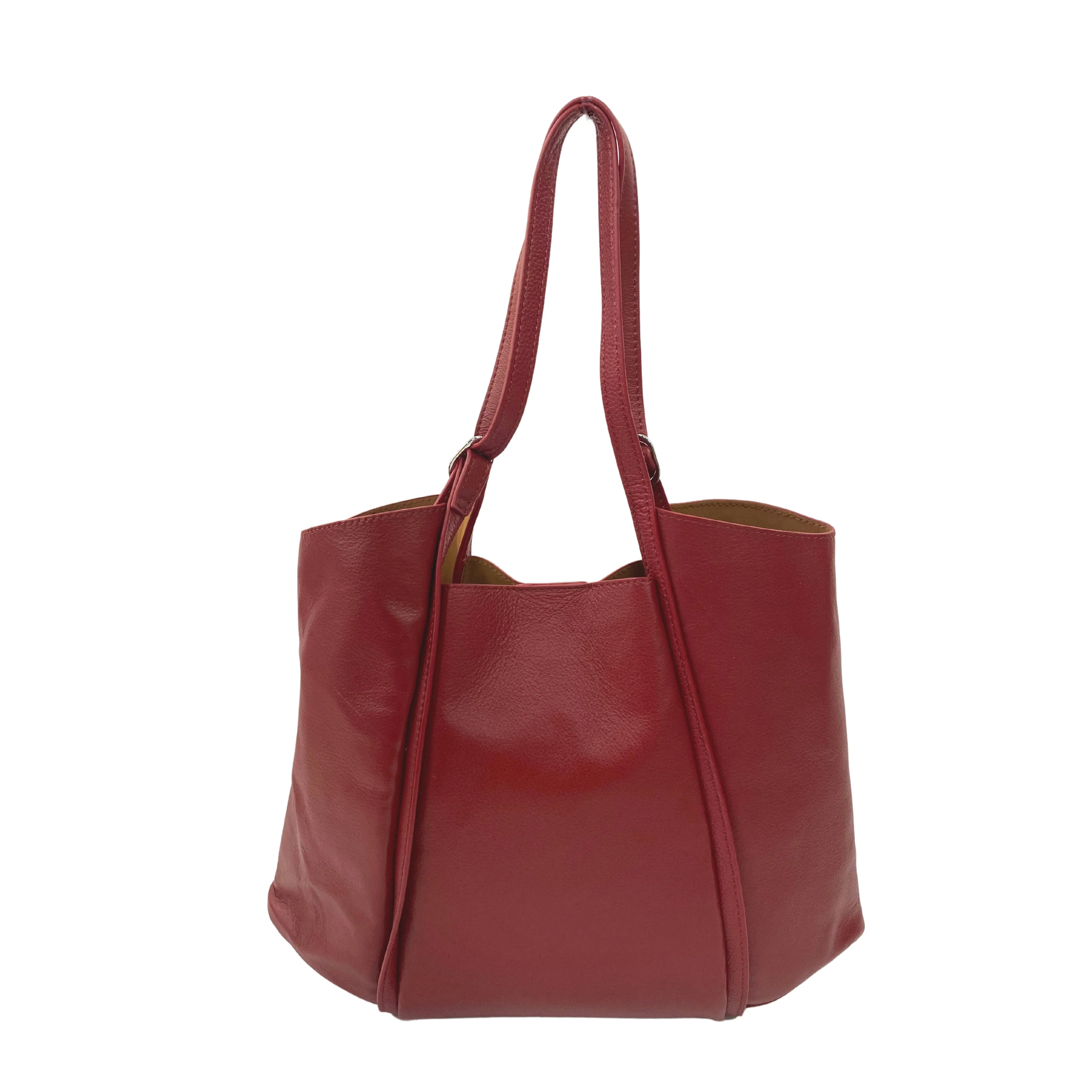 Shell Shaped Genuine Leather Casual Handbag - Multiple Colors