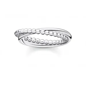 Silver Dots Intertwined Ring TR2321-001-21