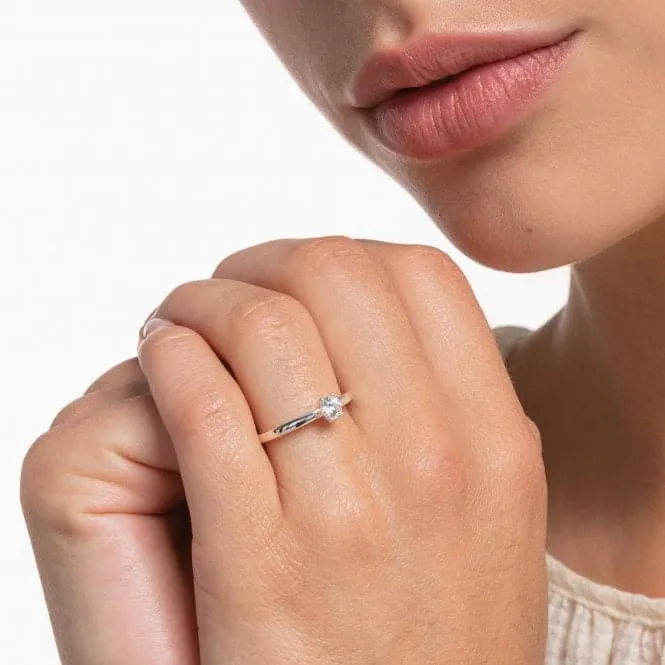 Silver Zirconia Claw Setting Stacking Ring TR2313-051-14