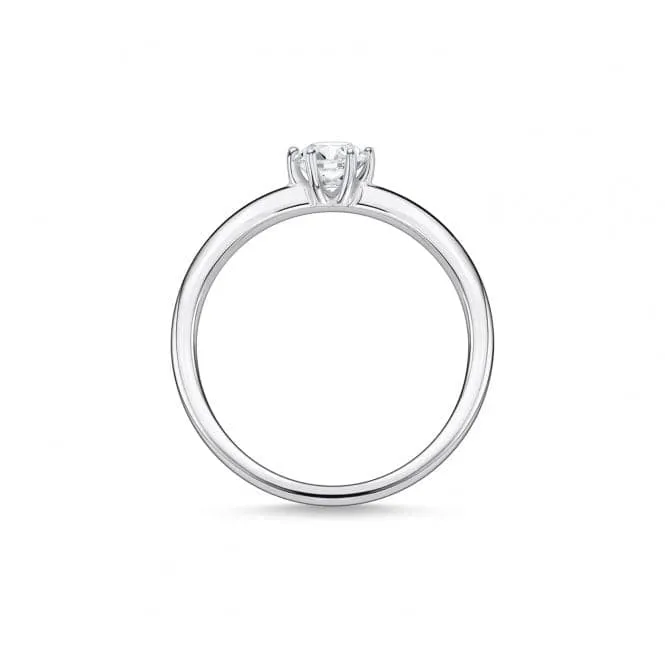 Silver Zirconia Claw Setting Stacking Ring TR2313-051-14