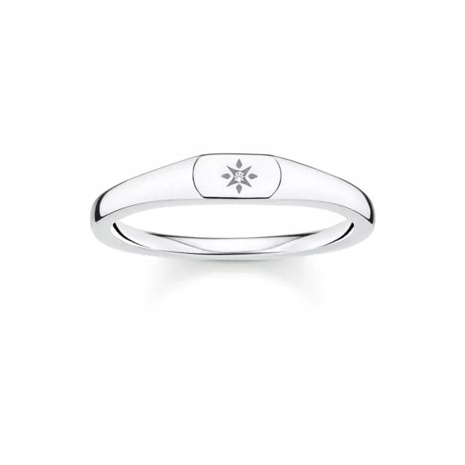 Silver Zirconia Star Stacking Ring TR2314-051-14